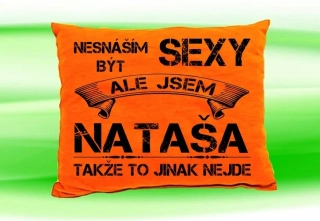 Polštář se jménem NATAŠA Oranžový