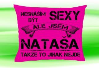 Polštář se jménem NATAŠA Růžový