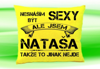 Polštář se jménem NATAŠA Žlutý