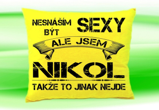 Polštář se jménem NIKOL Žlutý