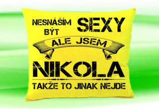 Polštář se jménem NIKOLA Žlutý