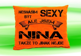 Polštář se jménem NINA Oranžový