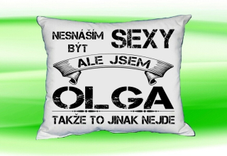 Polštář se jménem OLGA Bilý