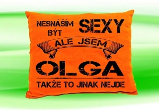 Polštář se jménem OLGA  Oranžový