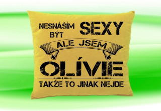 Polštář se jménem OLÍVIE  Béžový