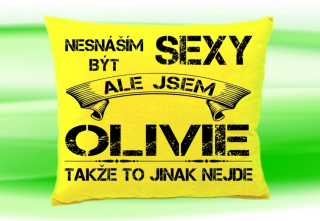 Polštář se jménem OLÍVIE  Žlutý