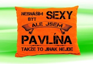 Polštář se jménem PAVLÍNA  Oranžový