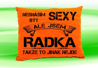 Polštář se jménem RADKA Oranžový
