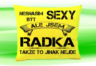 Polštář se jménem RADKA Žlutý