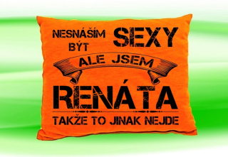 Polštář se jménem RENÁTA Oranžový