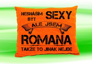 Polštář se jménem ROMANA Oranžový