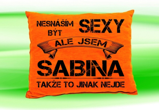 Polštář se jménem SABINA Oranžový