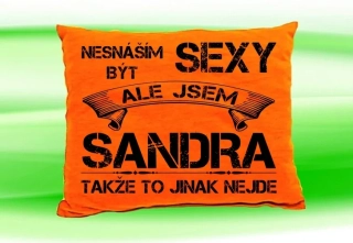 Polštář se jménem SANDRA Oranžový