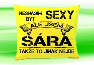 Polštář se jménem SÁRA Žlutý