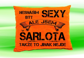 Polštář se jménem ŠARLOTA  Oranžový