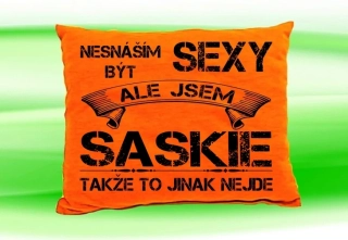 Polštář se jménem SASKIE  Oranžový