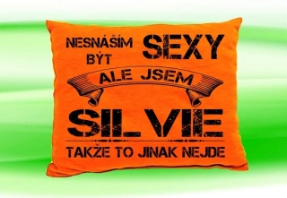 Polštář se jménem SILVIE  Oranžový