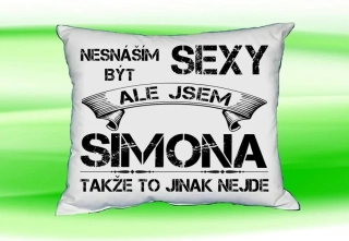 Polštář se jménem SIMONA Bilý