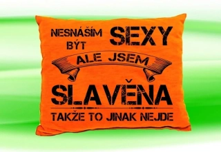 Polštář se jménem SLAVĚNA  Oranžový
