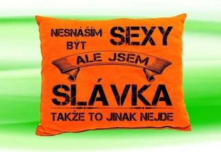 Polštář se jménem SLÁVKA  Oranžový