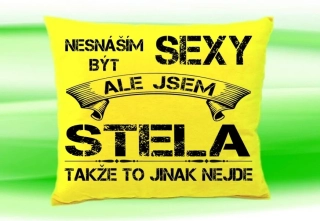Polštář se jménem STELA   Žlutý