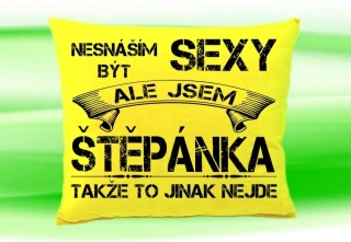 Polštář se jménem ŠTĚPÁNKA    Žlutý