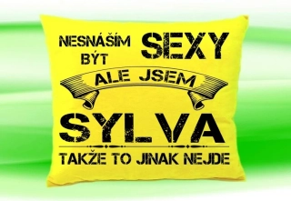 Polštář se jménem SYLVA  Žlutý