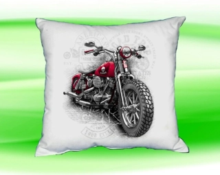 Polštářek s motorkou bílý