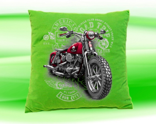 Polštářek s motorkou zelený