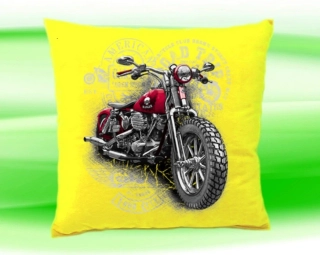 Polštářek s motorkou žlutý