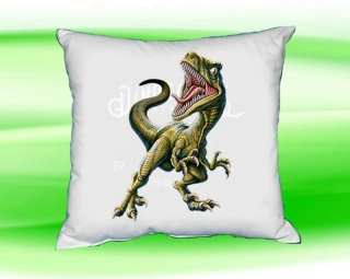 Polštářek Tyrannosaurus rex bílý