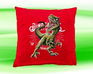 Polštářek Tyrannosaurus rex červený