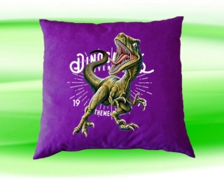 Polštářek Tyrannosaurus rex fialový
