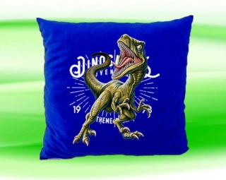 Polštářek Tyrannosaurus rex modrý