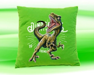 Polštářek Tyrannosaurus rex zelený