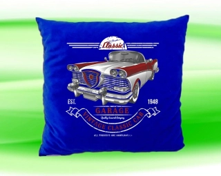 Polštář vintage classic car modrý