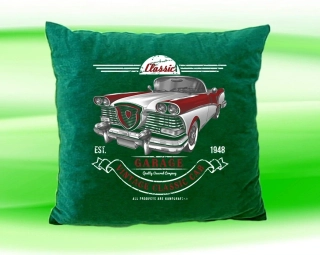 Polštář vintage classic car zelený