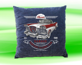Polštář vintage classic car šedý