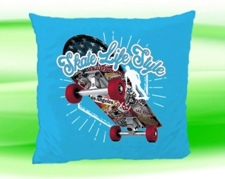 Polštářek skateboard životní styl  tyrkysový