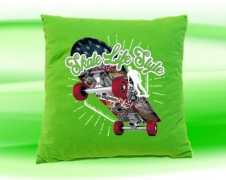 Polštářek skateboard životní styl  zelený