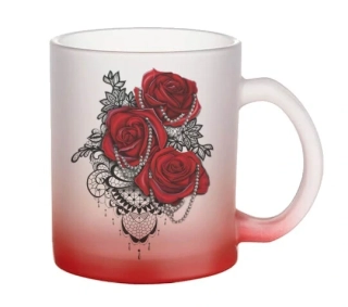 Moon River skleněný hrnek červený s Vaší fotografii objem 330 ml