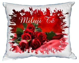 Moon River polštář Svatý Valentýn Miluji Tě růže 30x40 cm