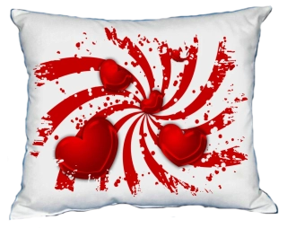 Moon River polštář Svatý Valentýn čtyři srdíčka 30x40 cm