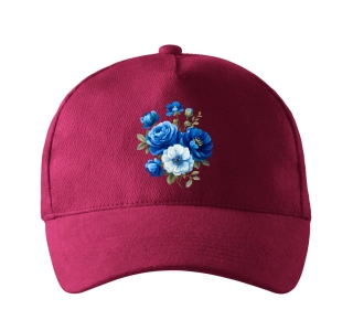 Moon River dámská kšiltovka s květinou vínová vzor 47