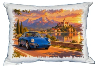 Moon River Porsche západ slunce Sportovní auto polštářek 30 x 40 cm