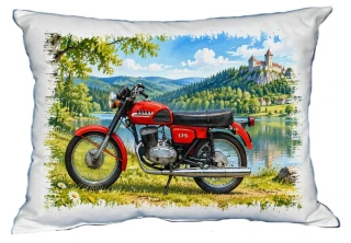 Moon River ČEZET 175 Česká motorka veterán polštářek 30 x 40 cm