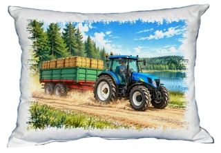 Moon River New Holland traktor s vlekem polštářek 30 x 40 cm