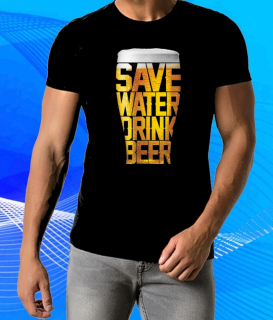 tričko s pivem Šetři vodu pij pivo  černé M