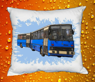 Moon River IKARUS 280 modrý zelený polštářek s autobusem  30x40 cm