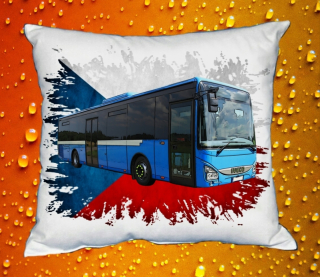 Moon River IVECO Crossway LE modrý polštářek s autobusem  30x40 cm